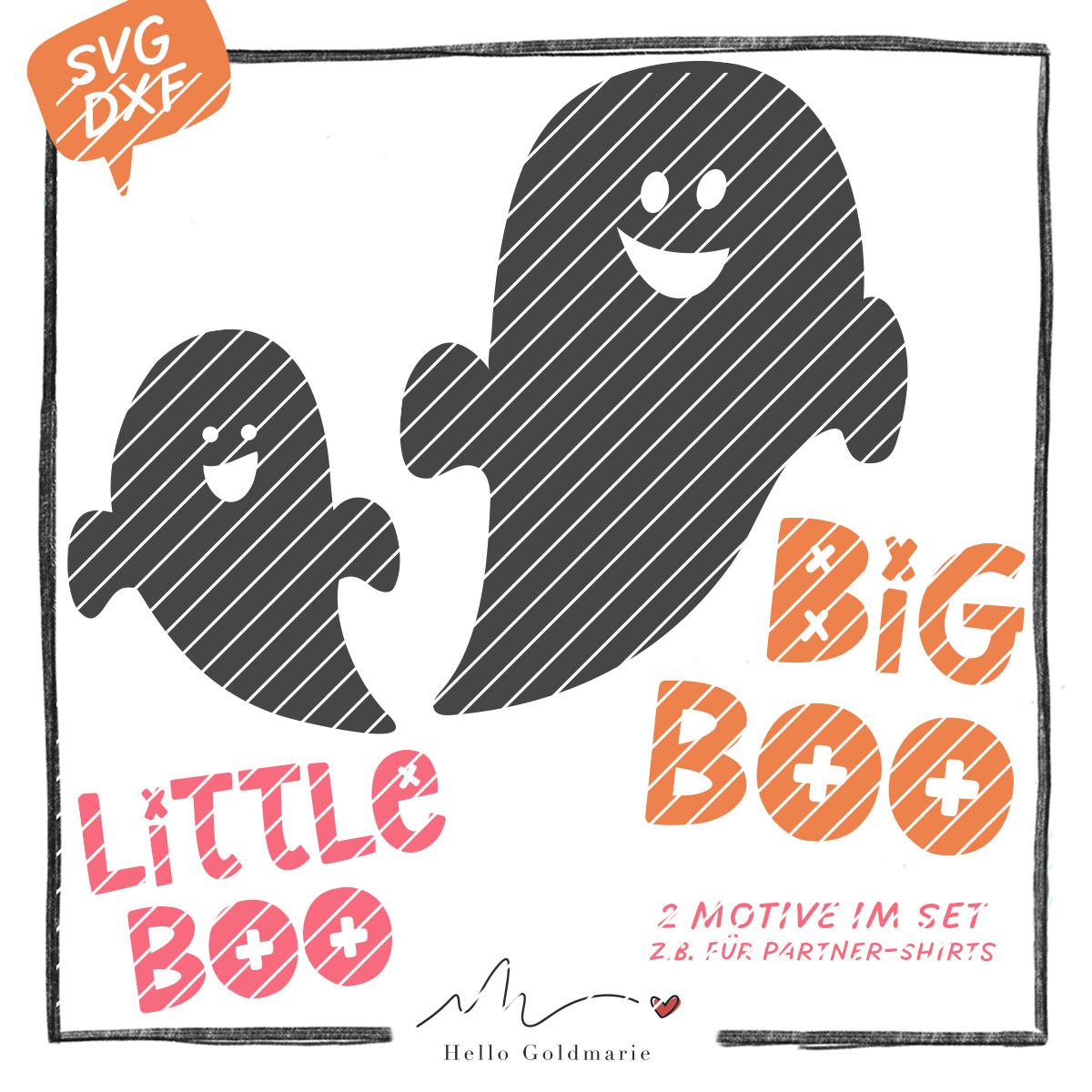 HELLO GOLDMARIE Plotterdatei - Halloween - Big Boo + Little Boo
