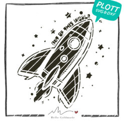 Plotterdatei "Out of this World" –  Rakete Weltall