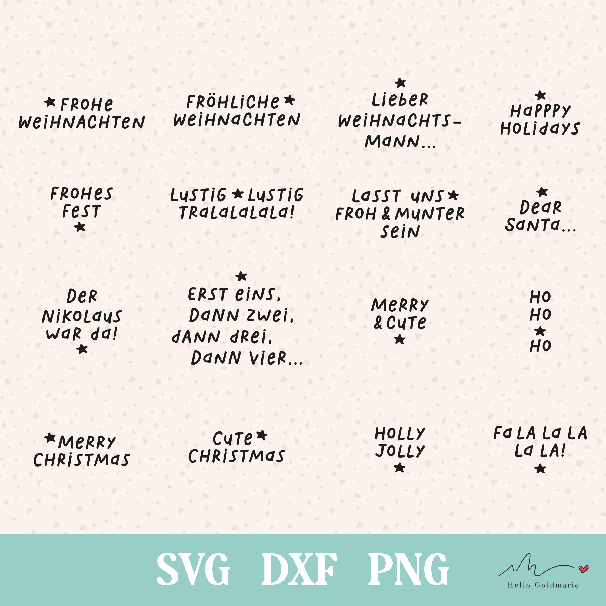Plotterdatei Weihnachten süß und minimalistisch – Bundle 75 mit Motiven (SVG, DXF, PNG)