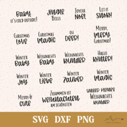 Plotterdatei Weihnachten Waldtiere – Bundle 27 Motive (SVG, DXF, PNG)