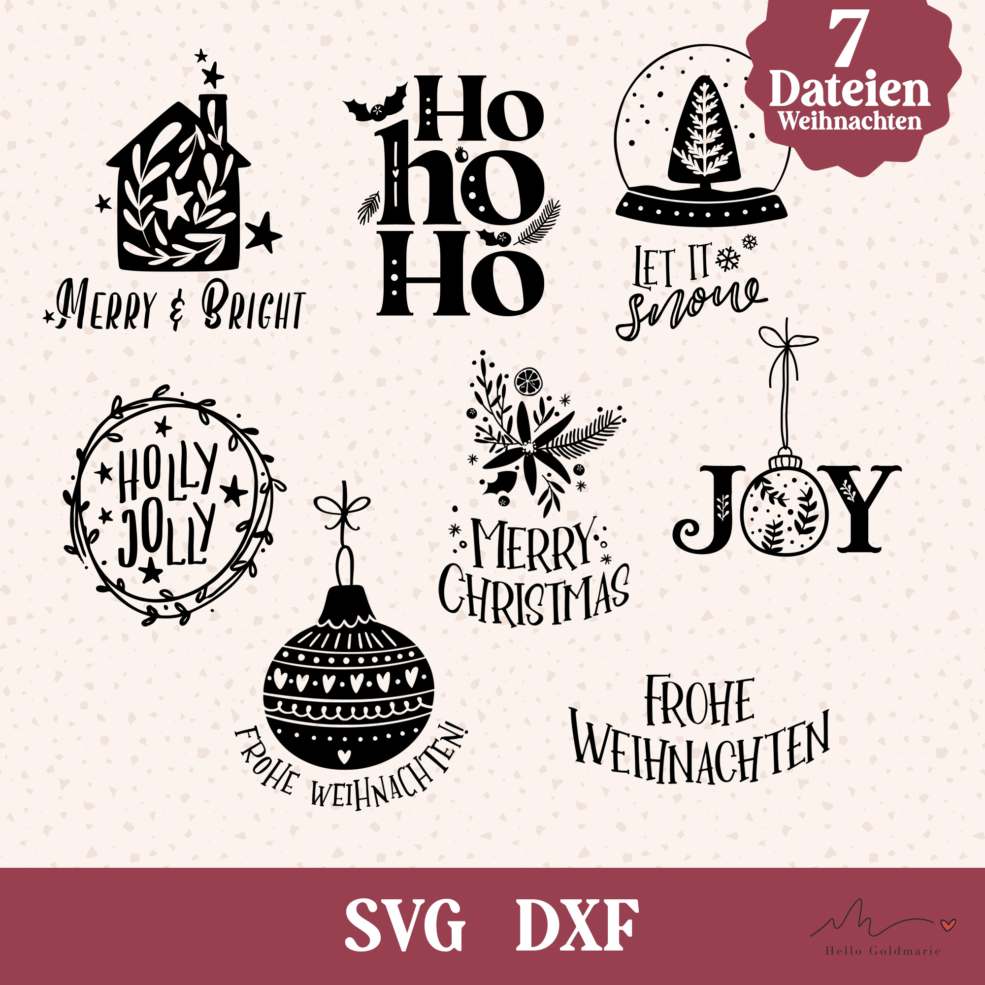 Plotterdateien SET "Weihnachtsliebe" (7 Dateien)