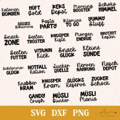 Plotterdatei Küche Etiketten 30 Sprüche SVG Bundle