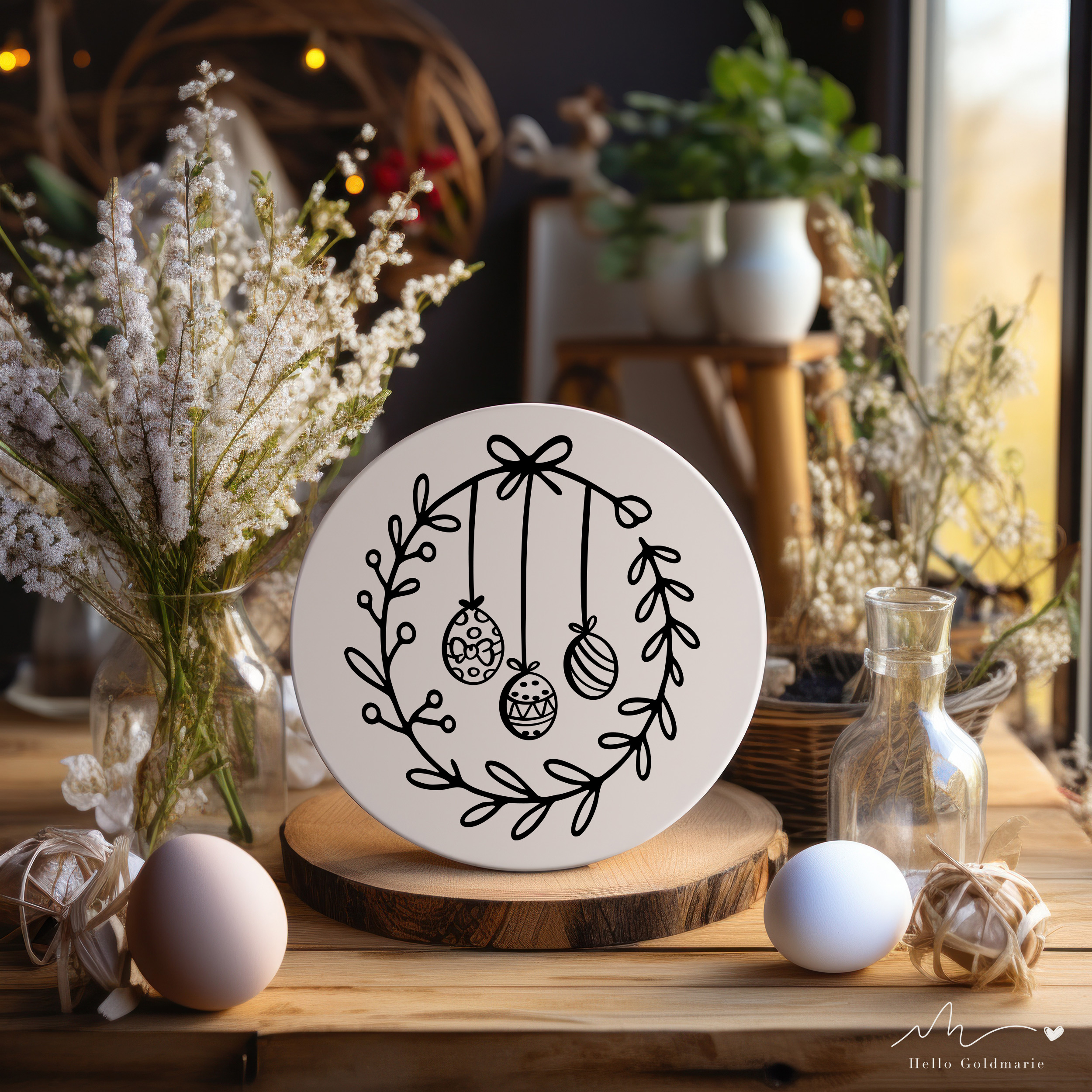 Plotterdatei Blumenkränze Ostern