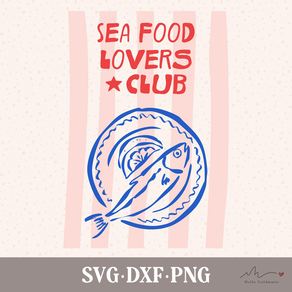 Plotterdatei Sea Food Lovers Club (SVG, DXF, PNG)